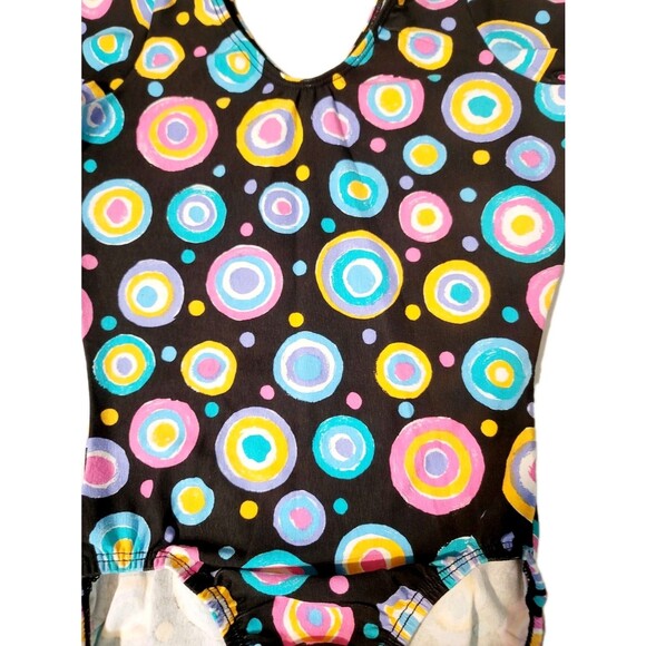 GK Elite VTG Retro 60s Concentric Circles LS Cotton Leotard Bodysuit AS Adult S - Picture 6 of 15